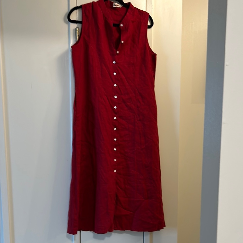 Fabindia Elegant Red Sleeveless Dress NWOT